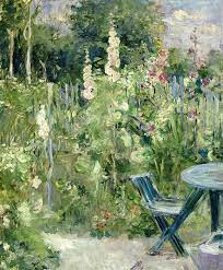 “Roses Trémières” by Berthe Morisot